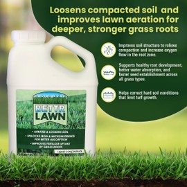 Bettr Lawn Liquid Lawn Aerator – Soil Activator & Clay Conditioner with Humic and Fulvic Acids – Grass Root Booster & Nutrient Enhancer, Improves Lawn Health & Penetrates Compacted Soil – 1 Gallon