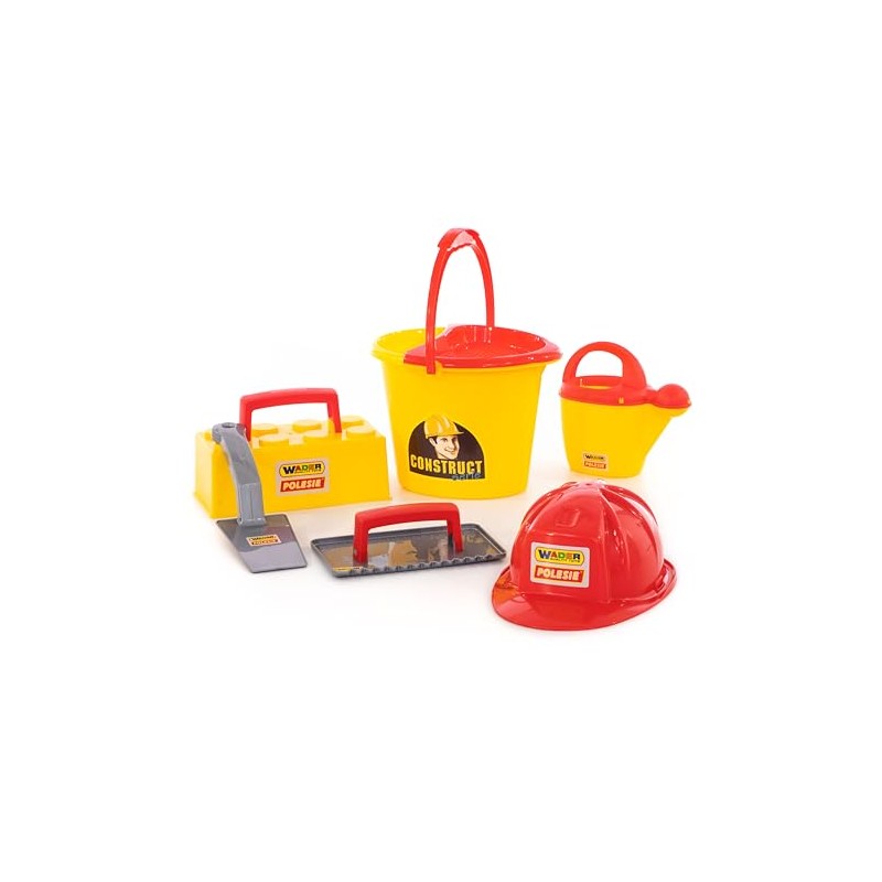 Polesie Polesie50205 Bucketset Worker Construct-Summer Toys-7-Pieces, Multi Colour
