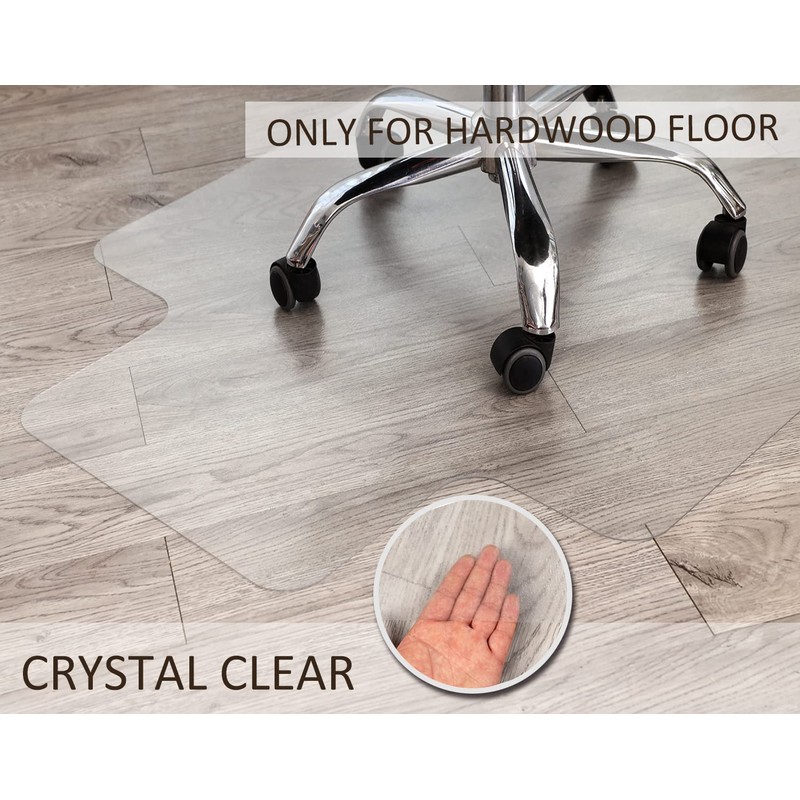 Office Chair Mat for Hardwood Floor, 48”x 36” Clear Floor
