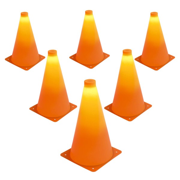 GoSports LED Light Up Sports Cones (6 Pack), 9"
