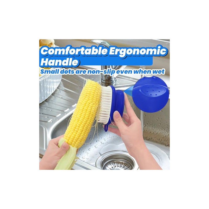 2-Pack Vegetable Brush | Non-Slip Grip Veggie Scrubber for Cleaning