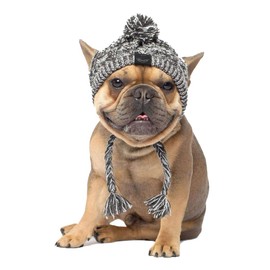 Dog Winter Hat Warm Knitted Puppy Cap Cute Pet Apparel for Cold Weather Small Medium Large Dog Clothing (Medium(Head: 41-51cm), Grey)
