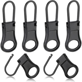 6pcs Replacement Zipper Pull Detachable Zipper Pull Tabs Metal Extender Repair Kit for Jackets Jeans Pants Coat Backpacks Luggage Suitcase Purse Sewing Notions and Supplies