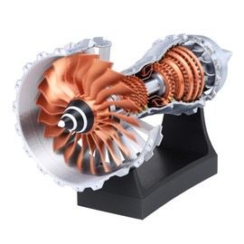 NEOLIAN Turbofan Engine Model Kit 11 inch Educational DIY Mini Jet Engine That Run Working Scale Small Engine Model for Adults