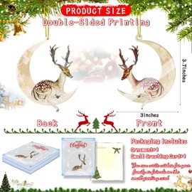 Christmas Tree Decorations, Acrylic Animal Christmas Ornaments, Home Decoration, Party Decoration, Small Animals on The Moon (Deer)