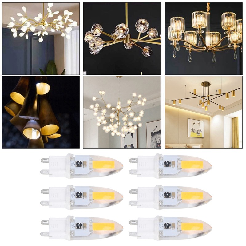 6PCS G9 LED COB Light Bulb 500LM Ceiling Lamp Bulb