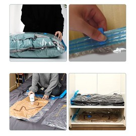 8pcs Vacuum Sealer Bags with with Hand Pump Tool, Sturdy PE PET Material Vacuum Compression Storage Bags for Home Travel Clothing Organizing, 35x50cm