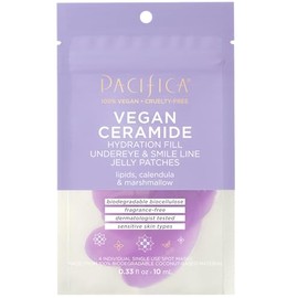 Pacifica Pacifica Undereye Mask C Vegan Ceramide Hydrating Jelly Under Eye & Smile Line Patches, Reduces Fine Lines & Puffiness, Fragrance-Free, Vegan & Cruelty-Free, 4 Pieces