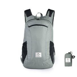 Naturehike 18L Waterproof Hiking Daypack, Lightweight Packable Backpack for Travel, Airplane Travel Small Backpack for Adults (Grey)