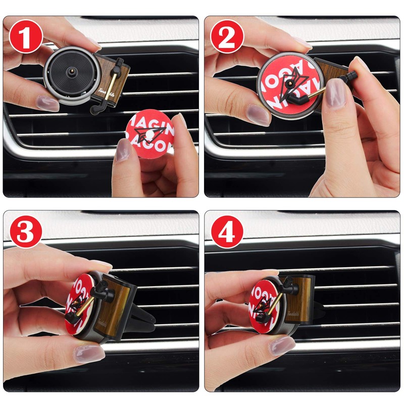 20 Pieces Car Air Freshener Record Player Air Fragrance Diffusers