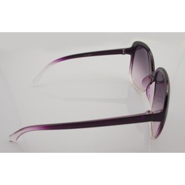 HAND 15827 Ladies Fashion Sunglasses - Large Frame - Width at Temples 139 mm - 100% UV400 Protection - Violet/Clear Frame with Violet Lenses