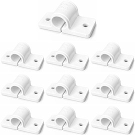 Koei KFBS01-13-WH-10P Resin Saddle Bands, 0.5 inches (13 mm), Pipe Bands, Wall, Plumbing Support, Fasteners, White, 10 Pieces