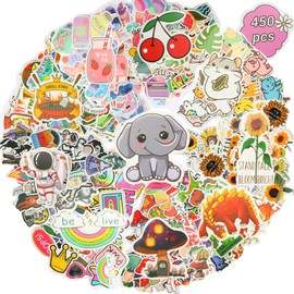 450 PCS Stickers for Water Bottles, Laptop, Waterproof, Cute Design for Kids, Teens, Luggage.Girls.Cute Colorful Waterproof Stickers