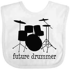 inktastic Future Drummer Baby Bib White E3ed