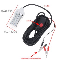 RTNLIT 15W 12V Fishing Green Light 108pcs 2835 LED Underwater Fishing Light/Lures Fish Finder Lamp Attracts Prawns/Squid/Krill for Underwater Lighting