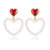 Smilebelle Pearl Heart Earrings for Women as Wedding Accessories, Elegant
