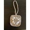 Crochet earbuds case - granny squares brown/cream