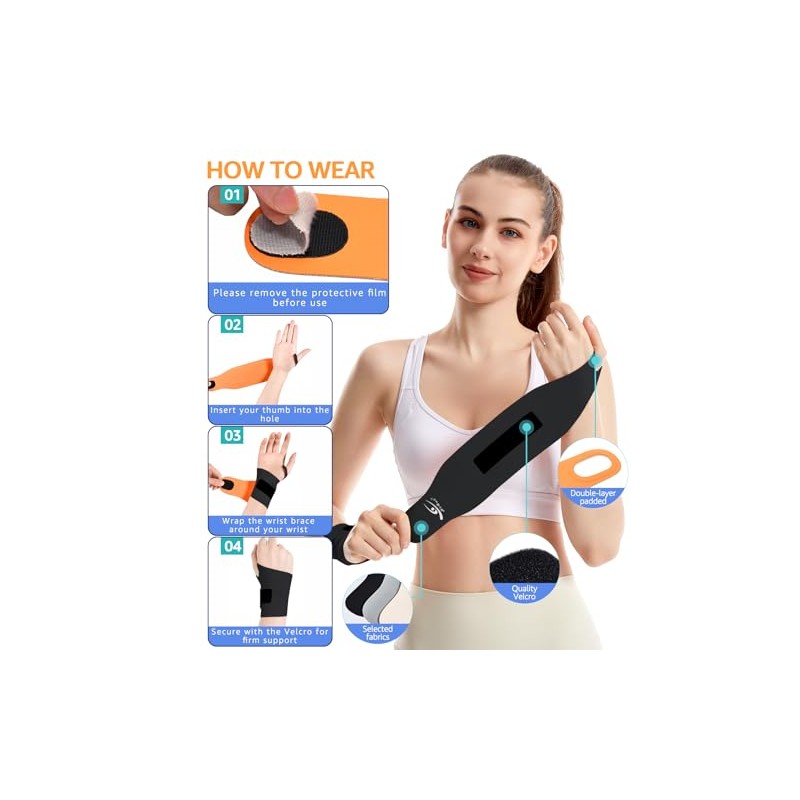 HiRui Ultra-Thin Elastic Wrist Brace Wrist Wraps, Compression Wrist Straps