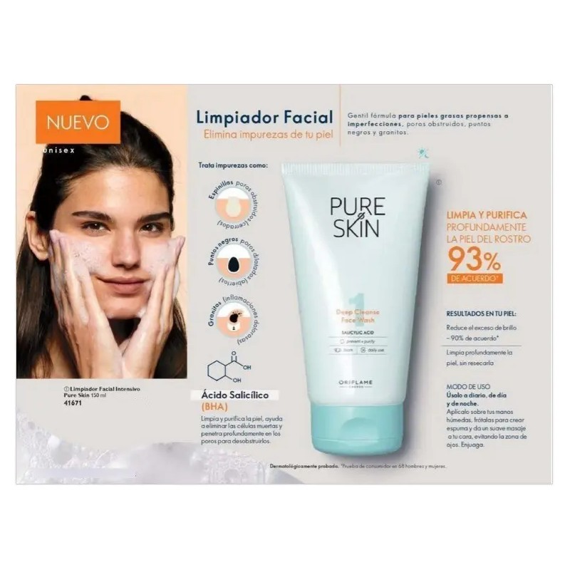 Kit Facial Para Piel Grasa Anti-acne Pure Skin-oriflame