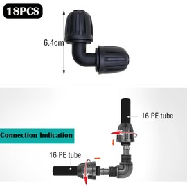 Drip Irrigation Tubing, CTRICALVER 18Pcs 1/2 inch Drip Fittings, Drip Irrigation Connectors, V-Type Plastic Irrigation Pipe Connectors, 16mm Drip Sprinkler Systems Accessories, for Garden, Lawn, Patio