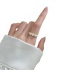 Dervivea Boho Daisy Flower Ring Silver Daisy Adjustable Open Ring