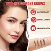 2-in-1 Dual-Ended Microblading Eyebrow Pencil with Brow Gel, Waterproof 4-Fork-Tip
