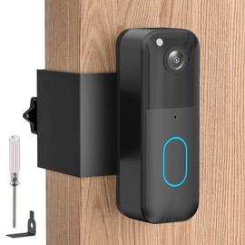 Anti-Theft Doorbell Mount No Drill Compatible with Blink Video Doorbell 2nd Gen,No Cover Non-Blocking Motion Sensor Design,Door Bell Kits Bracket Holder for Apartment Renters, Black