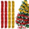 Christmas Garlands Red Gold, 4 Pieces Tinsel Garland, 2 m