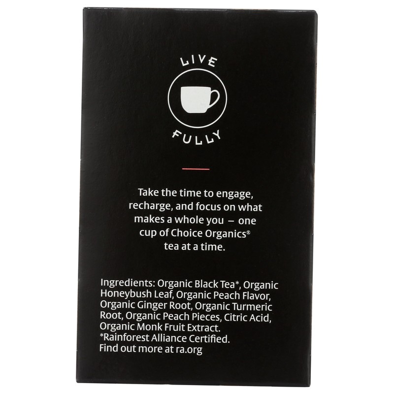 CHOICE ORGANIC TEAS Organic Picinic Peach Black Tea, 16 CT