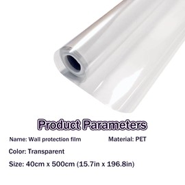 Absorption Wall Protective Film, Clear Contact Paper, 15.7IN x 196.8IN Protection for Kitchen Backsplash Tiles, Cabinets, Walls, and Shelves. Waterproof and Oil-Proof Peel and Stick Covering