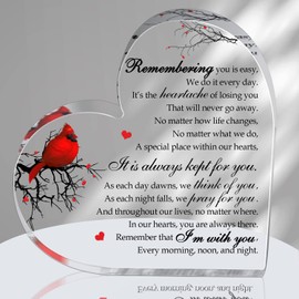 Memorial Sympathy Gifts,Funeral Condolences Grief Cardinal Gift,Loss Mother Father in Memory for Loss of Loved One,Heart Remembrance Grieving Bereavement Gifts for Loss Dad Husband Mom