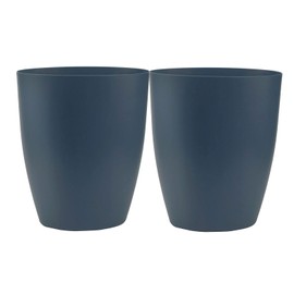 Besli Small Trash Can 7.6 Liter/2 Gallon Garbage Can Wastebasket for Bathroom Bedroom Kitchen Office,Pack of 2 (Blue)