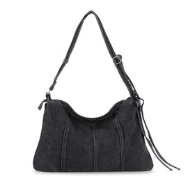 EVEOUT Denim Tote Bag for Women Jean Hobo Shoulder Bag for Work Travel College Large Capacity Denim Crossbody Bag