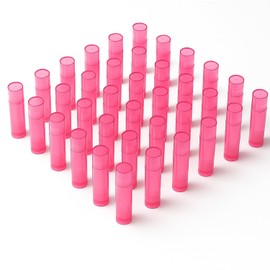50Pcs Red Plastic Lipstick Containers with Caps 5g Empty Lip Balm Tubes DIY Lip Gloss Balm Stick Tube,Travel Refillable Cosmetic Lipstick Bottle for Lip Balms, Lipsticks, Chapsticks or Solid Perfume