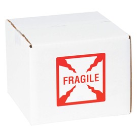 Aviditi Tape Logic 4" x 4","Fragile" Red/White Warning Sticker, for Shipping, Handling, Packing, and Moving (1 Roll of 500 Labels)