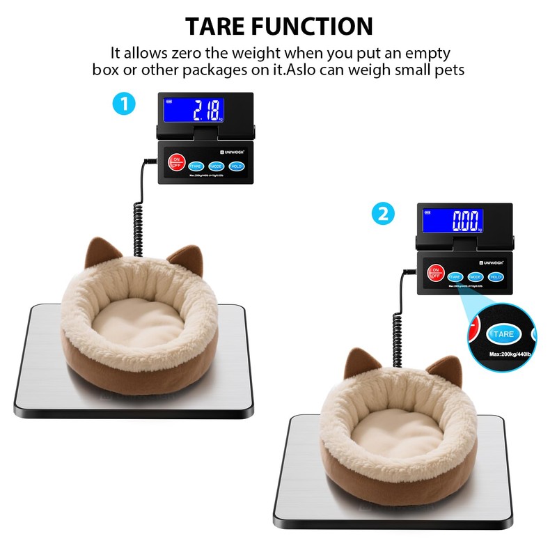UNIWEIGH Shipping Postal Scale 440lb,Commercial Weight Scale for Packages,Postage,Luggage,Small Business,