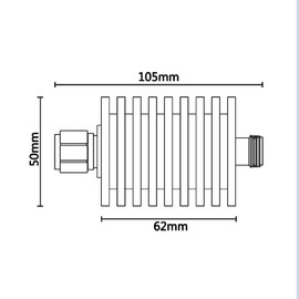 BECEN 50 W N RF Fixed Attenuator 3 GHz Connection 1-40 dB Can Choose (40 dB)