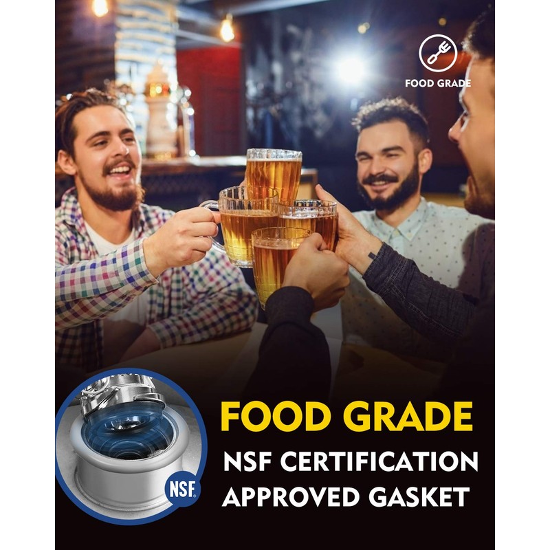 Talos BF KT85D-L D System Keg Tap Coupler, Silver