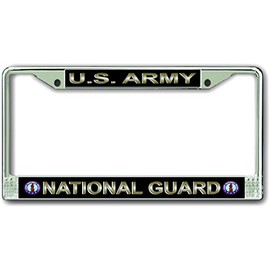 US Army National Guard Military Veteran Stainless Steel Car Truck License Plate Frame Car Tag Holder