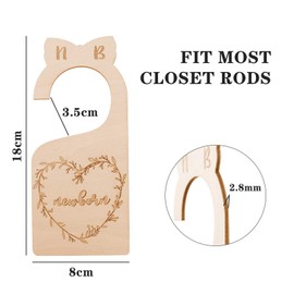 Gaosaili 7pcs Premium Wood Baby Closet Dividers, Original Design from Newborn to 24 Month, Baby Closet Organizers, Nursery Decor, Baby Clothes Organizers (Flower)