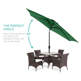 Best Choice Products 10ft Outdoor Steel Polyester Market Patio Umbrella w/Crank, Easy Push Button, Tilt, Table Compatible - Green