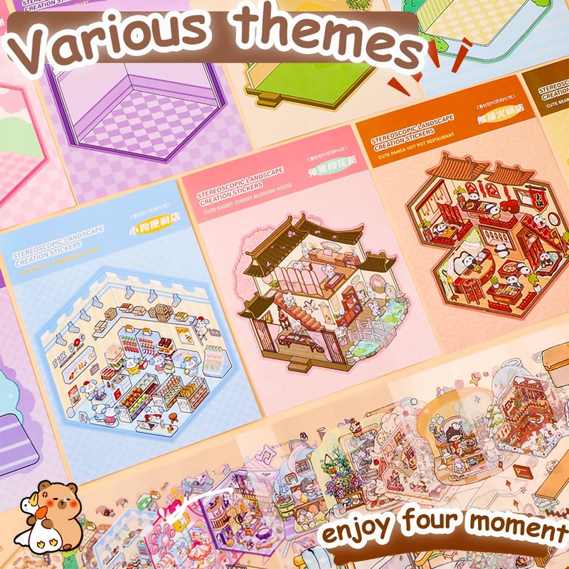 20 Sets DIY 3D House Stickers Kit Non-Toxic & Safe