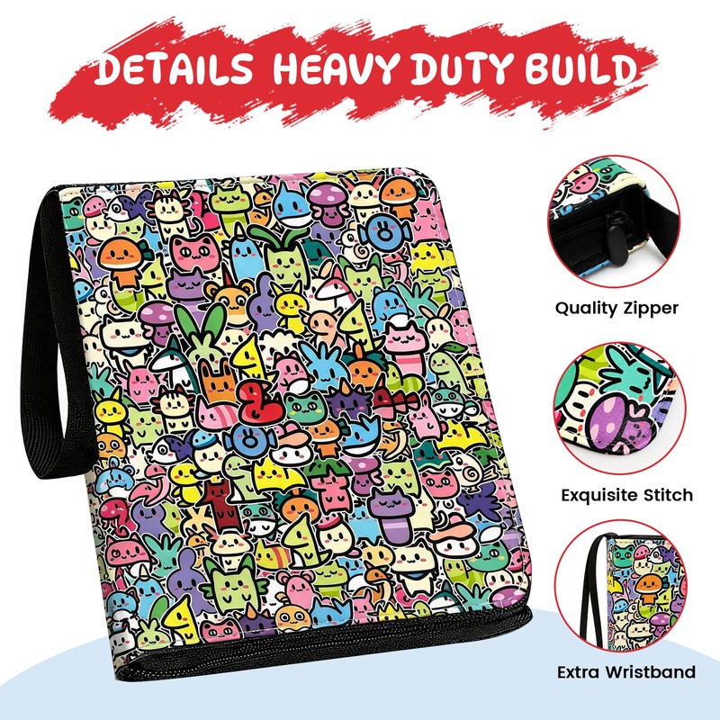 4 Pocket Card Binder Holds 440 Cards, Trading Card Binder