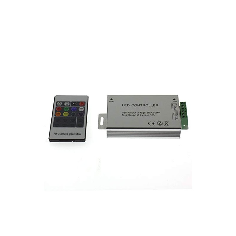 RF RGB Stripe Controller 20 Key Aluminium 12 A, Silver