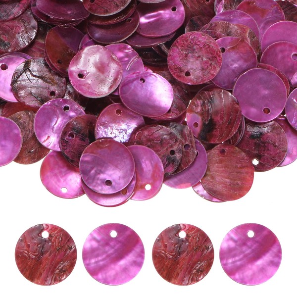 M METERXITY 80-Pack Flat Round Shell Coin Drop Charm Beads,