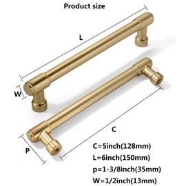 khtumeware 20 Pack 5 Inch(128mm) Champagne Bronze Kitchen Cabinet Handles Warm Brass Cabinet Pulls Gold Kitchen Cabinet Hardware for Cupboard Drawer Pulls Dresser Handle