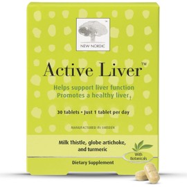 NEW NORDIC Active Liver 30-Day Supply, Daily Liver Supplement, Milk Thistle, Artichoke & Turmeric, 30 Tablets (Pack of 1)