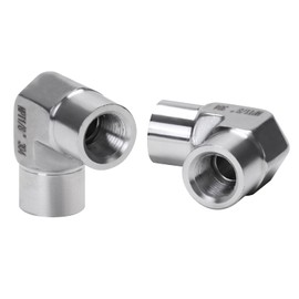 DERPIPE 90 Degree Street Elbow - 1/8" NPT Male to 1/8" NPT Female Stainless Steel 304 Heavy Duty Forged Barstock Street Elbow Adapter Pipe Fitting (pack of 2)