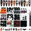 12 Grids Halloween Nail Charms 3D Gothic Flatback Pumpkin Ghost