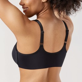 DELIMIRA Women's Front Closure Bra with Underwire Bras Large Breasts Strong Hold Soft Lace U-Back Unlined, black, 75C
